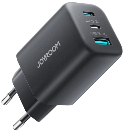 Nätadapter Joyroom JR-TO1, 45W, 3A, 1 x Lightning - 1 x USB-A - 1 x USB-C, Svart