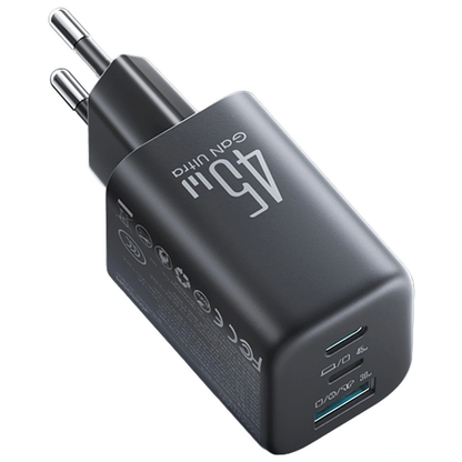 Nätadapter Joyroom JR-TO1, 45W, 3A, 1 x Lightning - 1 x USB-A - 1 x USB-C, Svart