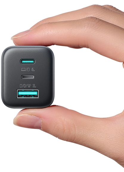 Nätadapter Joyroom JR-TO1, 45W, 3A, 1 x Lightning - 1 x USB-A - 1 x USB-C, Svart