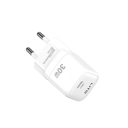 Nätverksladdare Lito LC11, 30W, 3A, 1 x USB-C, Vit