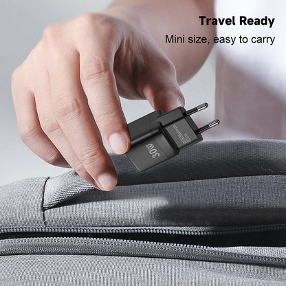 Nätverksladdare Lito LC11, 30W, 3A, 1 x USB-C, Svart