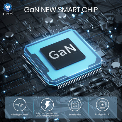 Nätverksladdare Lito LC20, 45W, 3A, 1 x USB-C, Svart