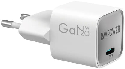 Nätverksladdare RavPower RP-PC1056, 30W, 3A, 1 x USB-C, Vit