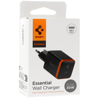 Nätadapter Spigen EE301EU Essential, 30W, 3A, 1 x USB-C, Svart ACH08448