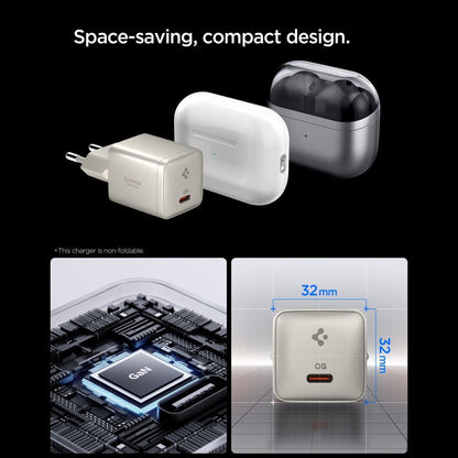 Nätadapter Spigen EE301EU Essential, 30W, 3A, 1 x USB-C, Titangrå ACH10448