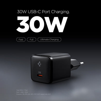 Nätadapter Spigen EE301EU Essential, 30W, 3A, 1 x USB-C, Svart ACH09493
