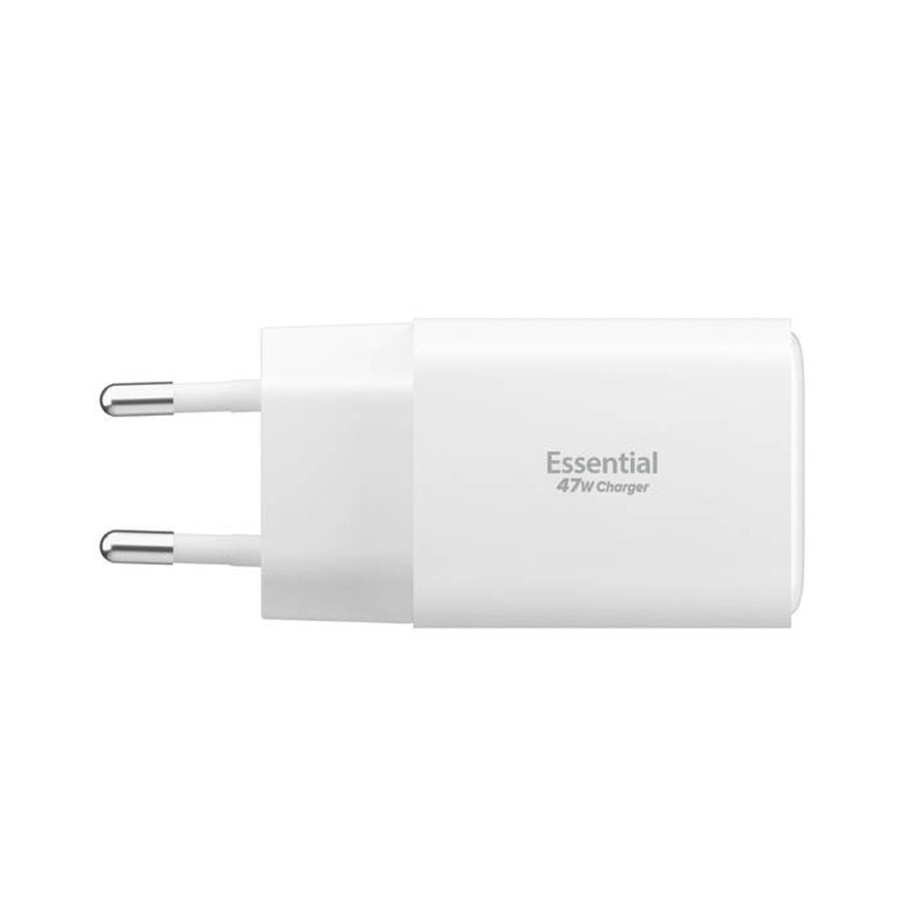 Spigen EE473EU Essential Nätverksladdare, 47W, 3A, 1 x USB-A - 2 x USB-C, Vit ACH09464