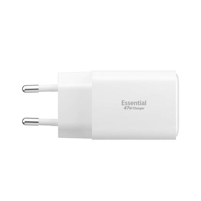 Spigen EE473EU Essential Nätverksladdare, 47W, 3A, 1 x USB-A - 2 x USB-C, Vit ACH09464
