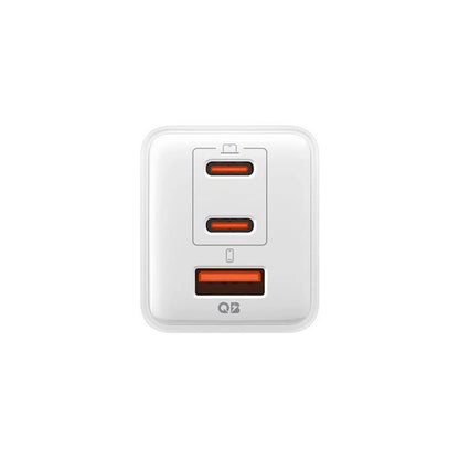 Spigen EE473EU Essential Nätverksladdare, 47W, 3A, 1 x USB-A - 2 x USB-C, Vit ACH09464