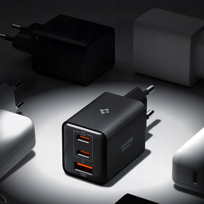 Spigen EE473EU Essential Network Charger, 47W, 3A, 1 x USB-A - 2 x USB-C, Black ACH09465