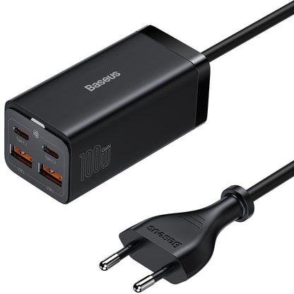 Baseus GaN3 Pro laddningsstation, 100W, 5A, 2 x USB-A - 2 x USB-C, Svart CCGP000101