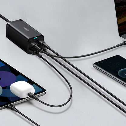 Baseus GaN3 Pro laddningsstation, 100W, 5A, 2 x USB-A - 2 x USB-C, Svart CCGP000101