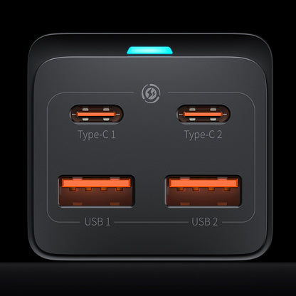 Baseus GaN3 Pro laddningsstation, 100W, 5A, 2 x USB-A - 2 x USB-C, Svart CCGP000101
