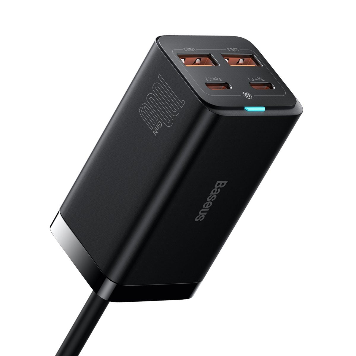 Baseus GaN3 Pro laddningsstation, 100W, 5A, 2 x USB-A - 2 x USB-C, Svart CCGP000101