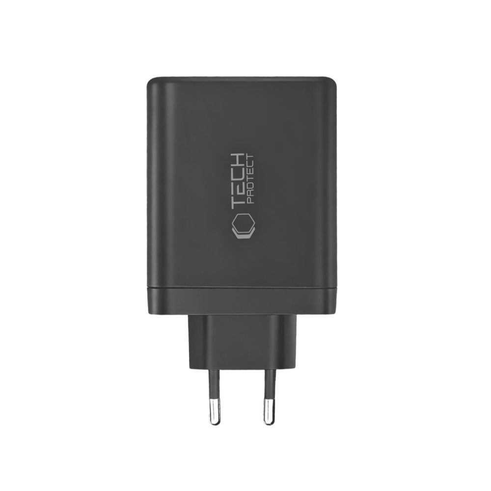 Nätverksladdare Tech-Protect NC140W-GAN, 140W, 5A, 1 x USB-A - 3 x USB-C, Svart