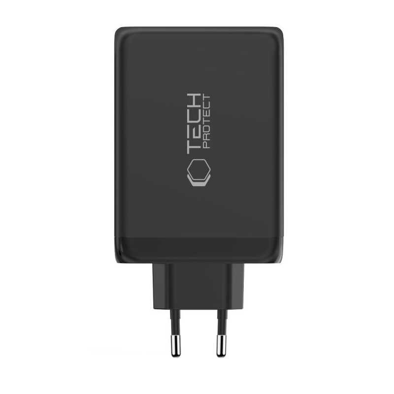 Nätverksladdare Tech-Protect NC240W-GAN, 240W, 5A, 1 x USB-A - 3 x USB-C, Svart