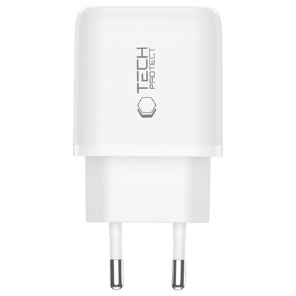 Nätverksladdare Tech-Protect NCA45W, 45W, 3A, 1 x USB-A - 1 x USB-C, Vit