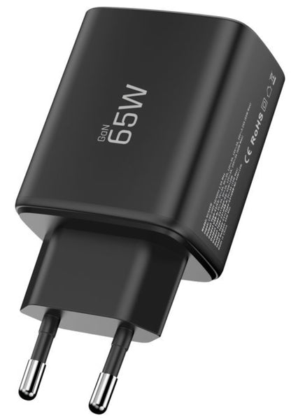 Nätverksladdare Tech-Protect NCA65W, 65W, 3A, 1 x USB-A - 2 x USB-C, Svart