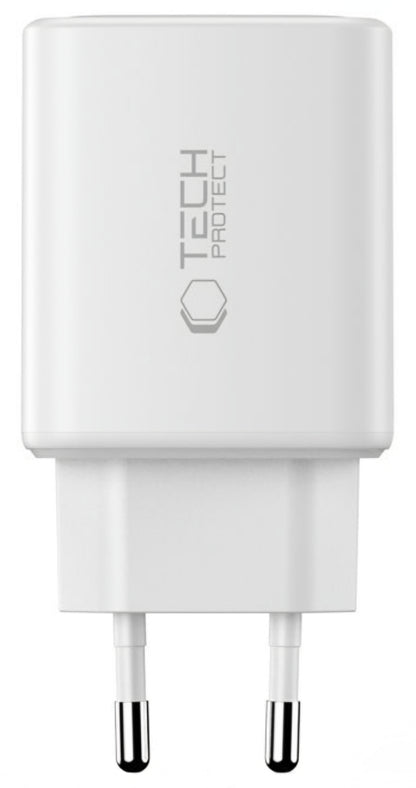 Nätverksladdare Tech-Protect NCA65W, 65W, 3A, 1 x USB-A - 2 x USB-C, Vit