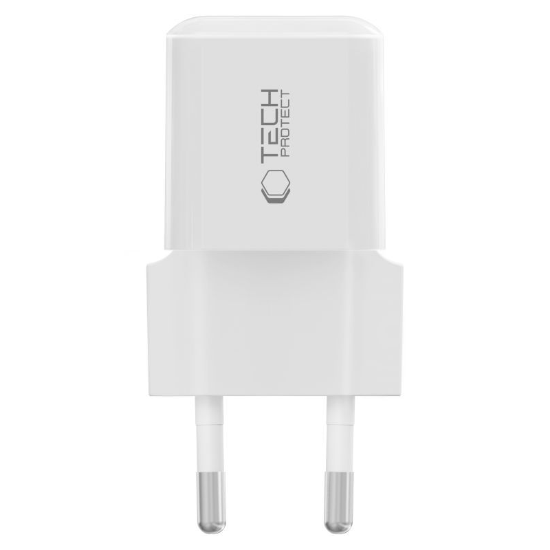 Nätadapter Tech-Protect NCM25, 25W, 3A, 1 x USB-C, Vit