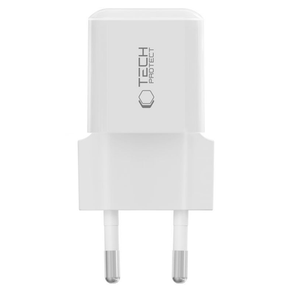 Nätadapter Tech-Protect NCM25, 25W, 3A, 1 x USB-C, Vit