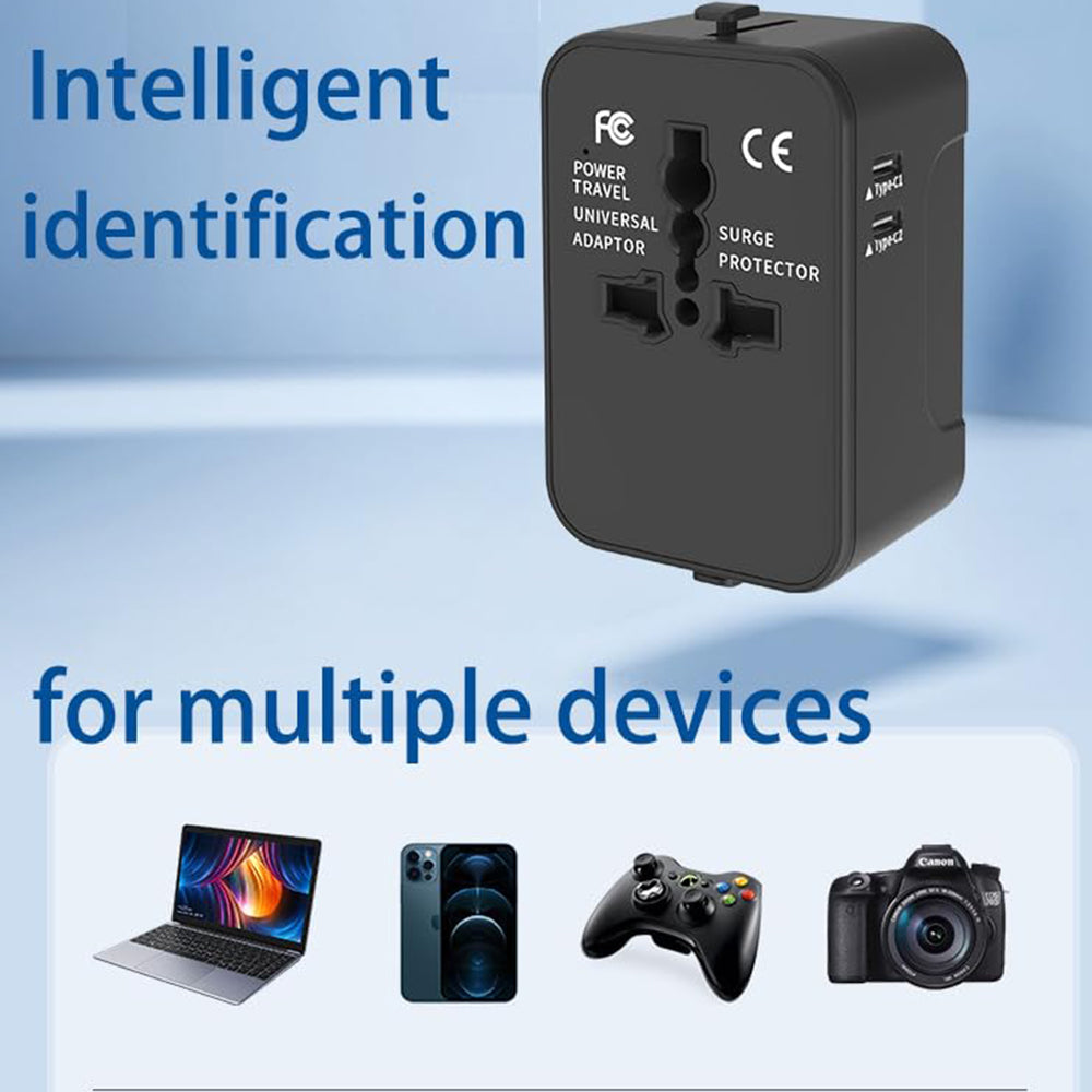 Nätverksladdare Techsuit HHT202-2C Travel, 15W, 3A, 2 x USB-C, Vit