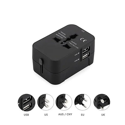 Techsuit HHT202 Travel Network Charger, 10W, 2A, 2 x USB-A, Black