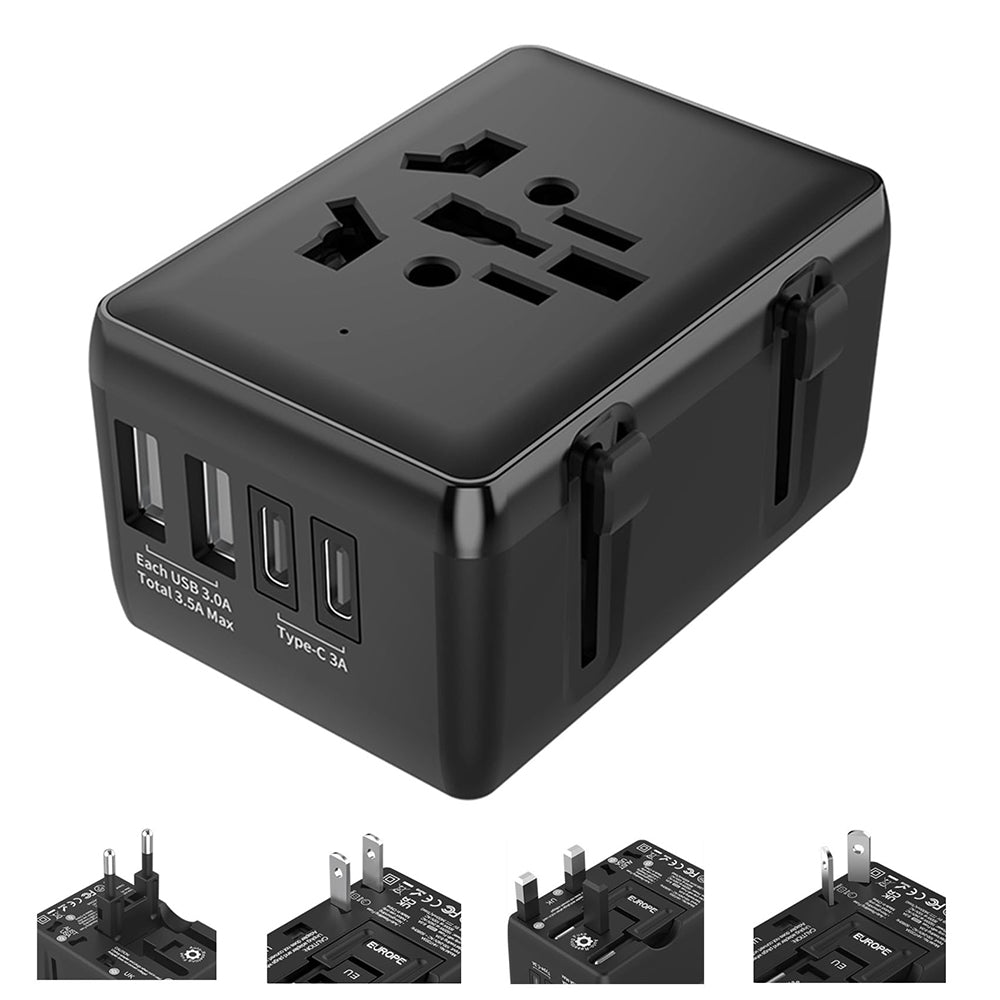 Techsuit HHt204A Travel Network Charger, 15W, 3A, 2 x USB-A - 2 x USB-C, White