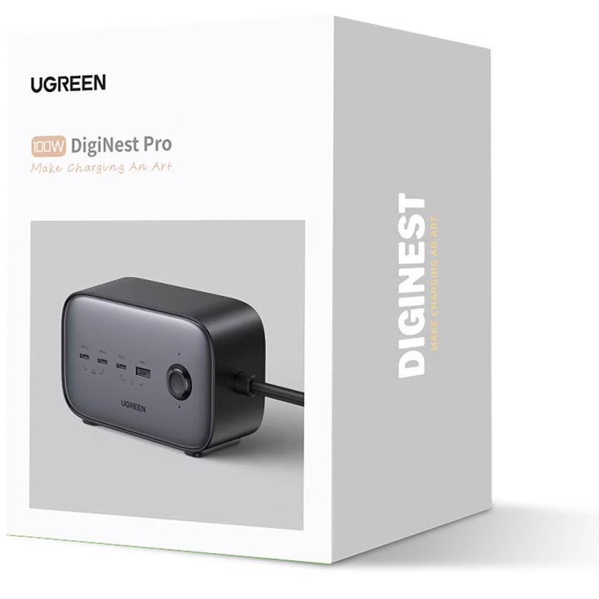 Förlängningssladd UGREEN CD270, 2 x Schuko, Grå
