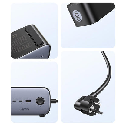 Förlängningssladd UGREEN CD270, 2 x Schuko, Grå