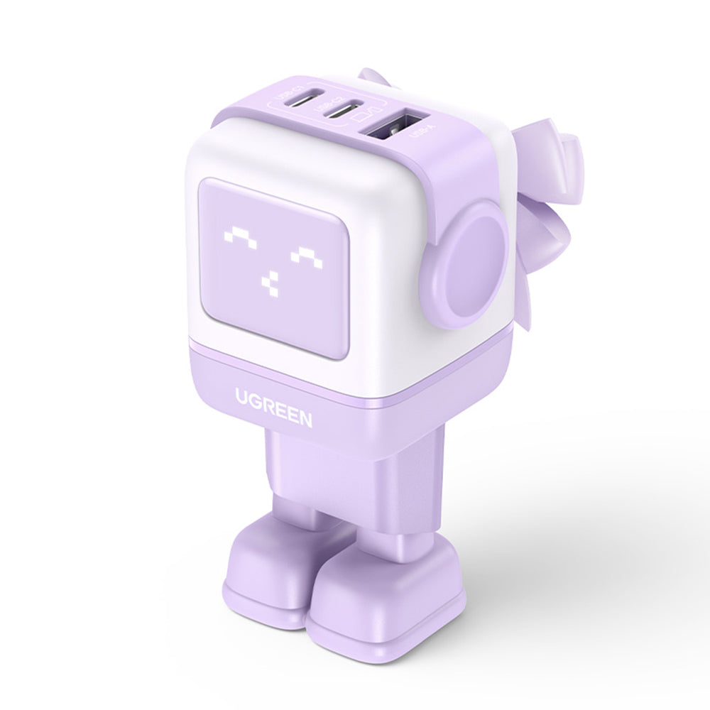 UGREEN CD361 Uno Nätverksladdare, 65W, 3.25A, 1 x USB-A - 2 x USB-C, Lila