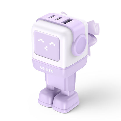 UGREEN CD361 Uno Nätverksladdare, 65W, 3.25A, 1 x USB-A - 2 x USB-C, Lila