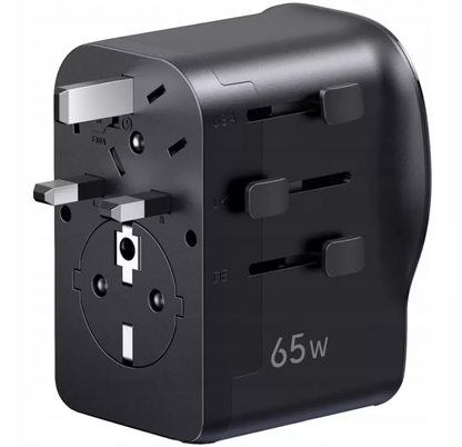 Nätadapter UGREEN Travel S550 (55001), 65W, 3,25A, 1 x USB-A - 2 x USB-C, Svart