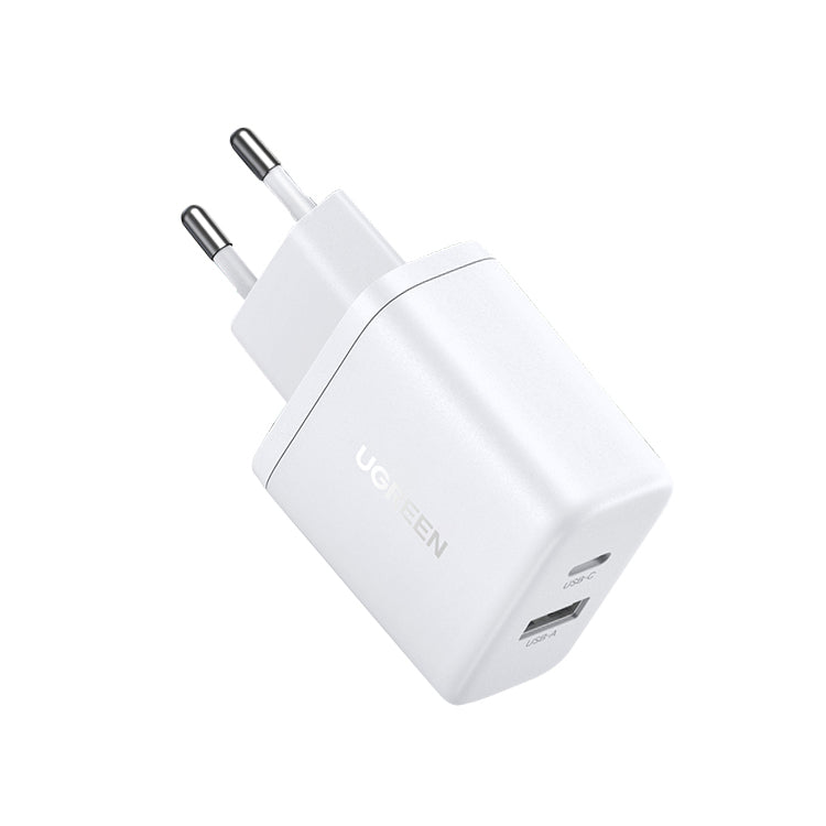 UGREEN X227 Nätverksladdare, 20W, 3A, 1 x USB-A - 1 x USB-C, Vit