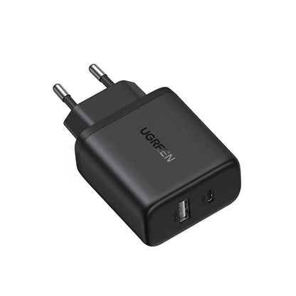 UGREEN X227 Nätverksladdare, 20W, 3A, 1 x USB-A - 1 x USB-C, Svart