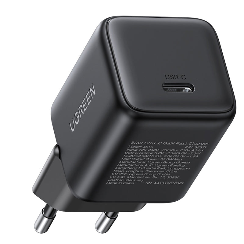 UGREEN X513 Nätverksladdare, 30W, 3A, 1 x USB-C, Svart
