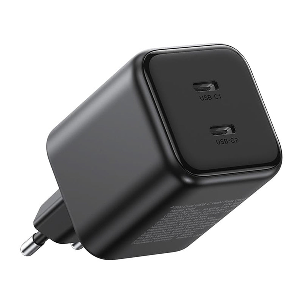 Nätadapter UGREEN X526 (65058), 45W, 3A, 2 x USB-C, Svart