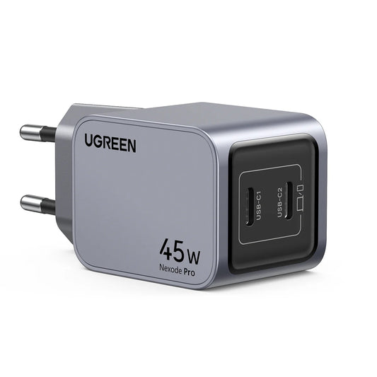 Nätverksladdare UGREEN X707 Nexode Pro, 45W, 3A, 2 x USB-C, Grå 