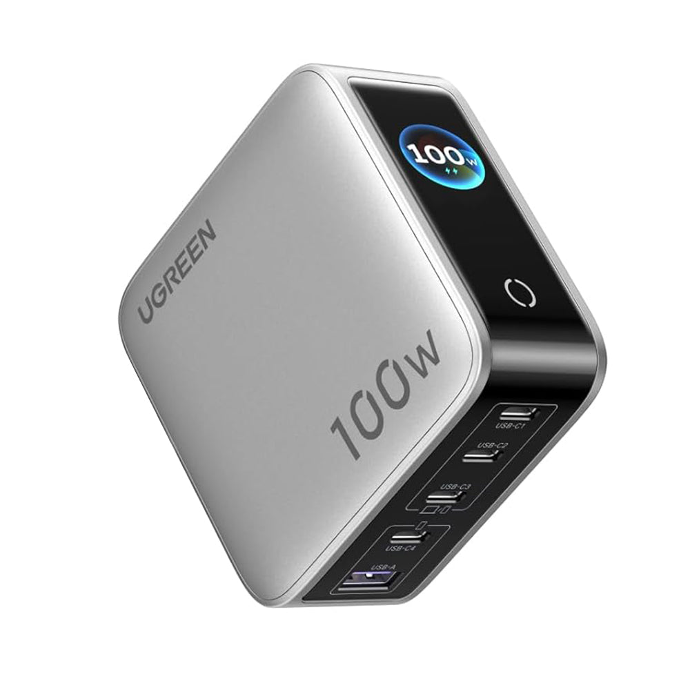 Nätadapter UGREEN X773 (65620B), 100W, 1 x USB-A - 4 x USB-C, Grå