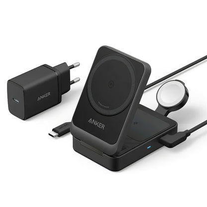 Anker MagGo 3in1 trådlös nätverksladdare, 15W, 1.67A, Svart B2557311
