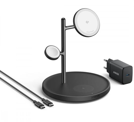 Anker MagGo 3in1 trådlös nätverksladdare, 25W, 1.67A, Svart B25M3311