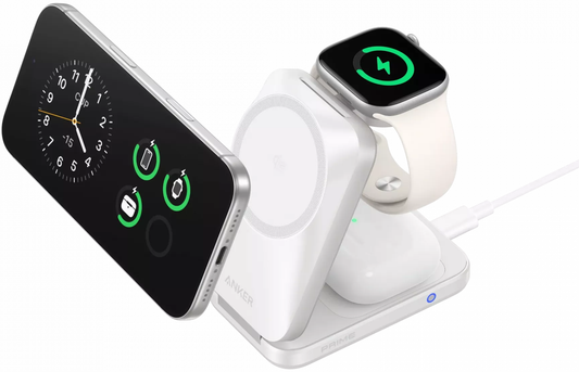 Anker Prime MagGo 3in1 trådlös nätadapter, 25W, vit B25N1G21