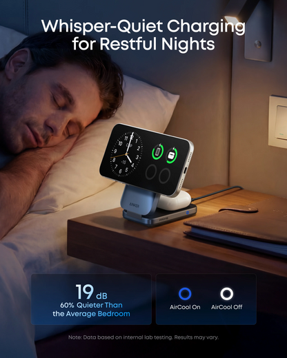 Anker Prime MagGo 3in1 trådlös nätadapter, 25W, svart A25N1