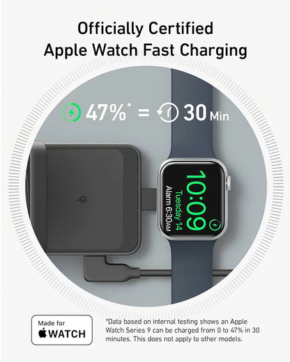 Anker MagGo 3in1 trådlös nätverksladdare, 15W, 1.67A, Svart B2557311