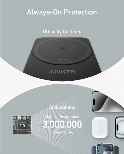 Anker MagGo 3in1 trådlös nätverksladdare, 15W, 1.67A, Svart B2557311