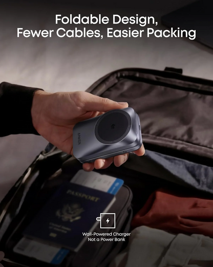 Anker Prime MagGo 3in1 trådlös nätadapter, 25W, svart A25N1