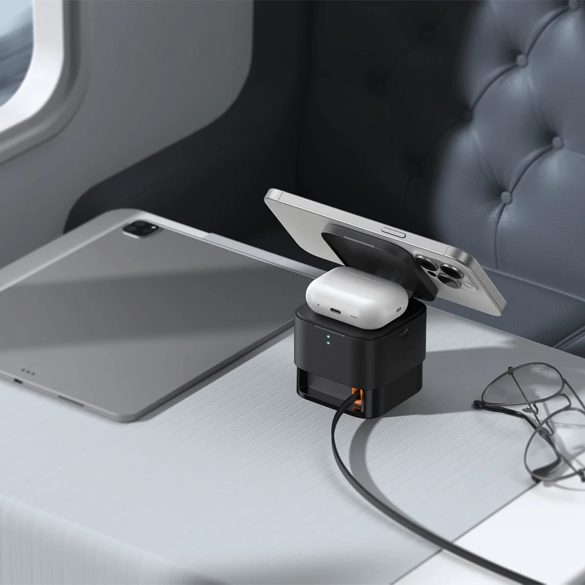 Baseus MagPro 3-i-1 trådlös USB-C-nätladdare, 25 W, 1 x USB-C, svart P10264100123-01