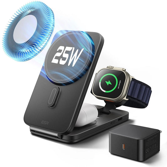 Trådlös nätverksladdare ESR CryoBoost 3in1, 25W, Svart