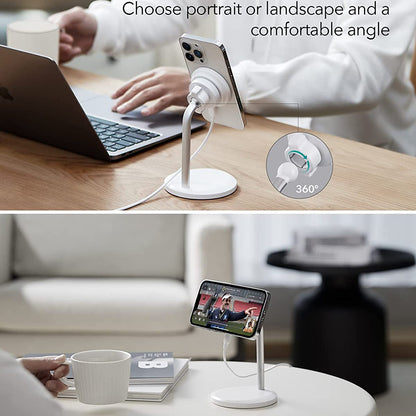 Trådlös nätverksladdare ESR HaloLock Shift, 15W, 1.67A, Vit