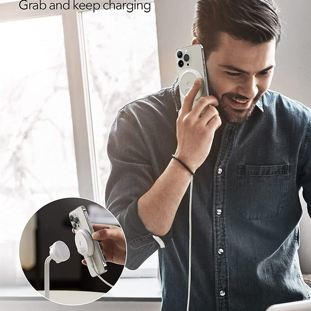 Trådlös nätverksladdare ESR HaloLock Shift, 15W, 1.67A, Vit